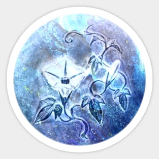 Blue flower art Sticker